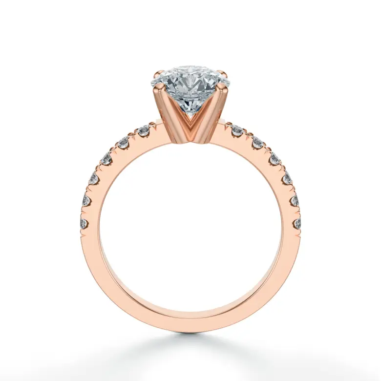 Pierścionek z dużym brylantem różowe złoto SBPZ_065